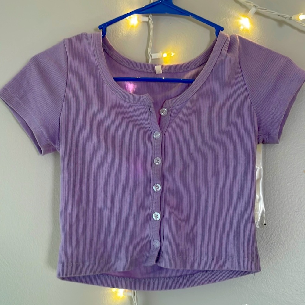 Purple button-up small womens
